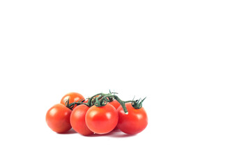 a branch of red Cherry-tomatoes isolated on white background