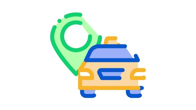 Taxi Destination animated icon on white background
