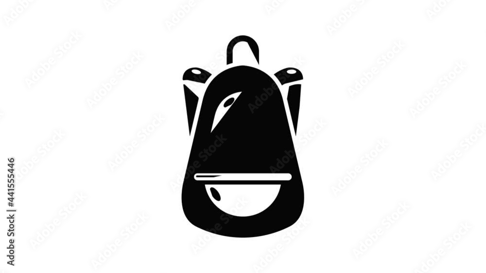 Poster backpack baggage icon animation simple best object on white