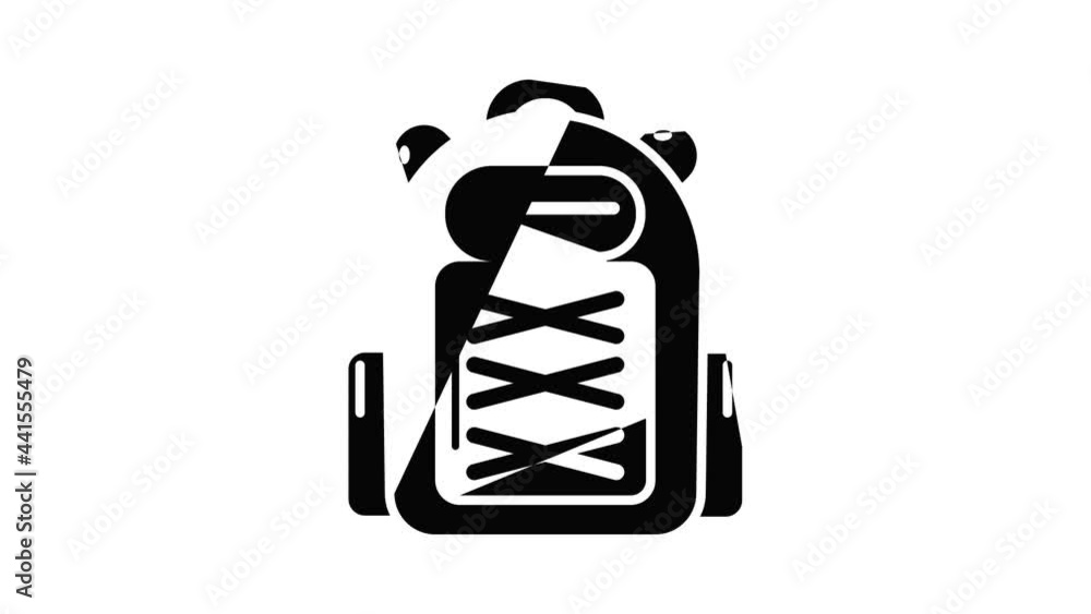 Poster backpack student icon animation simple best object on white