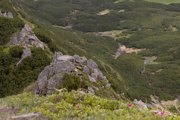 Fototapeta na wymiar mountain range with rocks and stones
