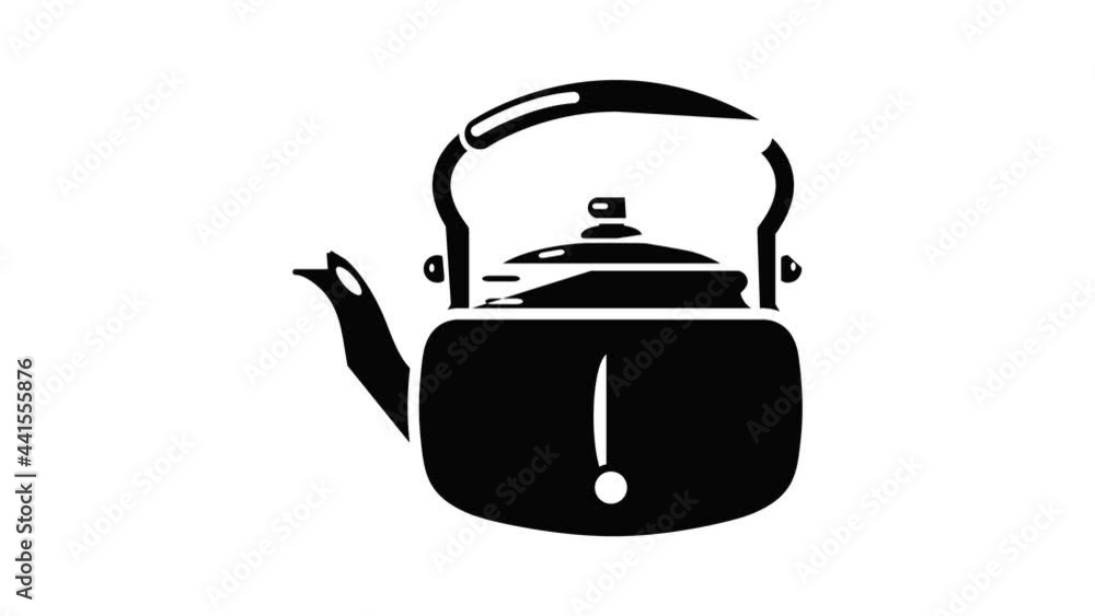 Poster kettle break icon animation simple best object on white