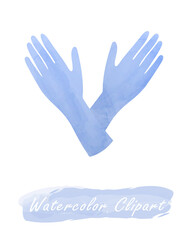Watercolor medical gloves health medical cliparts, healthcare clipart, medical illustration, doctor cliparts, quarantine clipart, hospital