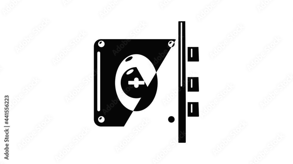 Poster lock interroom icon animation simple best object on white
