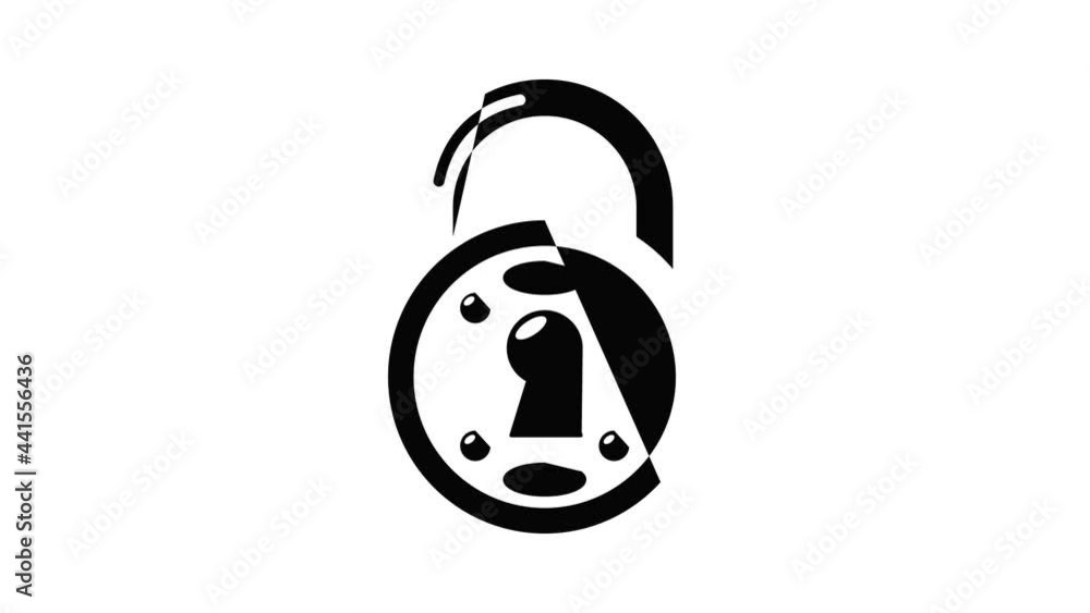 Poster lock icon animation simple best object on white