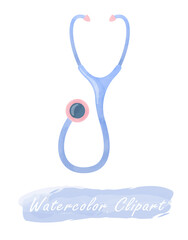 Watercolor stethoscope health medical cliparts, healthcare clipart, medical illustration, doctor cliparts, quarantine clipart