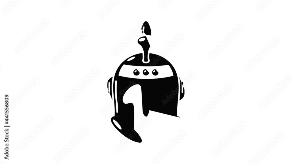 Poster knight helmet icon animation simple best object on white