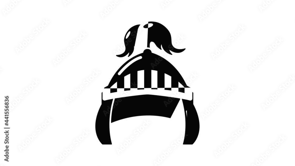 Aufkleber knight helmet security icon animation simple best object on white