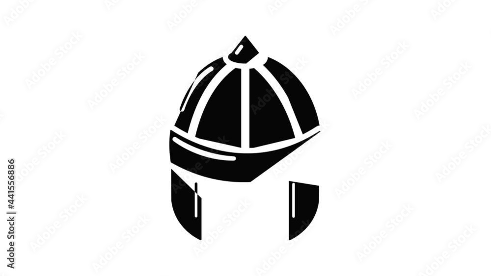 Poster knight helmet guard icon animation simple best object on white