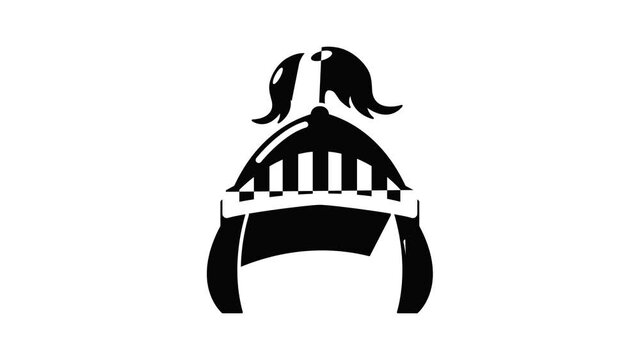 Knight helmet security icon animation simple best object on white