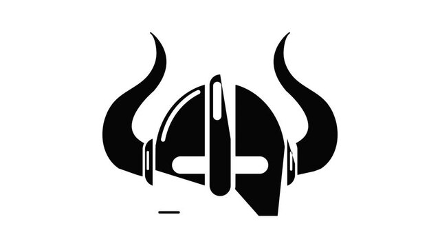 Viking helmet icon animation simple best object on white