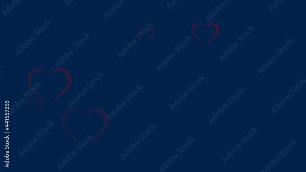 Poster animation of red pattern moving in hypnotic motion on blue background