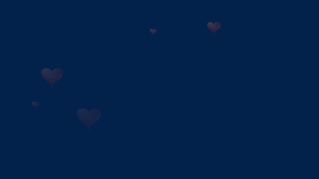 Animation of heart icons with zig zag pattern
