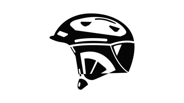 Bike helmet icon animation simple best object on white