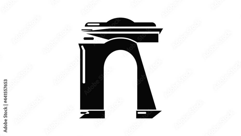 Poster archway big icon animation simple best object on white
