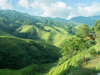 自然　桂林　中国　オリエンタル　棚田　登山　山