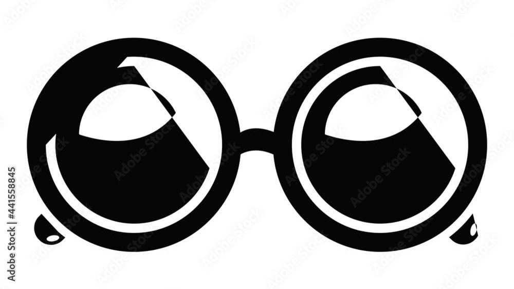 Poster spectacles icon animation simple best object on white