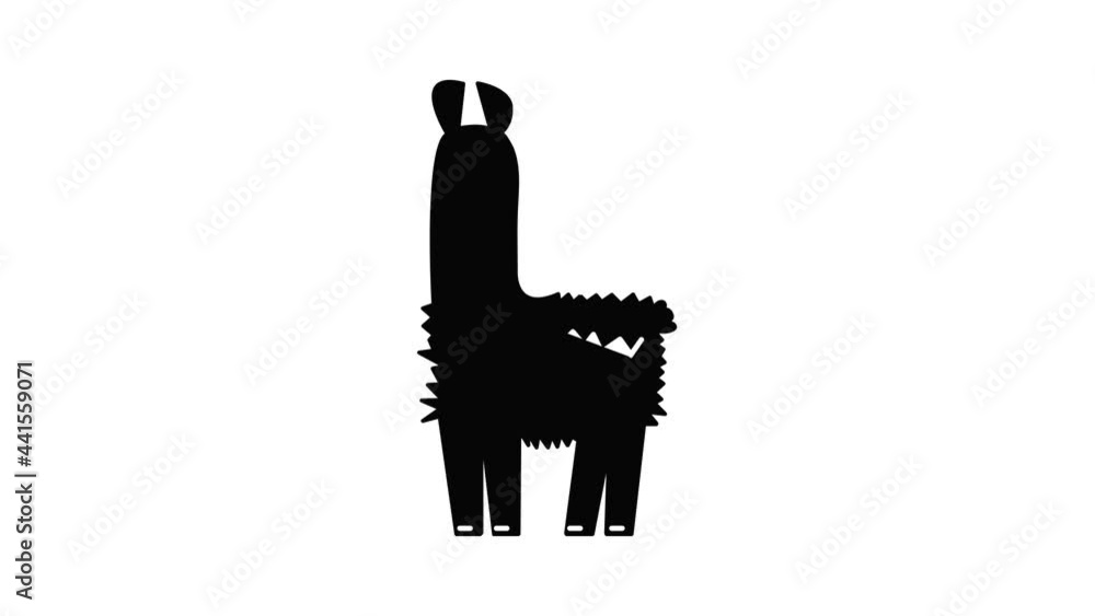 Poster llama icon animation simple best object on white