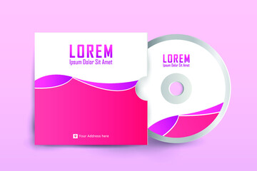 CD cover and Disk design. Luxury, Modern, Elegant, Professional Minimalist Business CD cover design design with disk label design. Elements of Branding Stationery. Vector illustration
