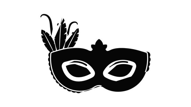 Carnival mask icon animation simple best object on white