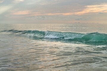 Waves on Atlantic ocean in the morning