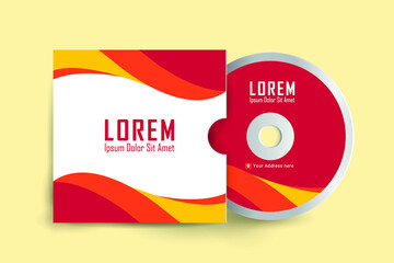 CD cover and Disk design. Luxury, Modern, Elegant, Professional Minimalist Business CD cover design design with disk label design. Elements of Branding Stationery. Vector illustration