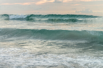 Waves on Atlantic ocean in the morning