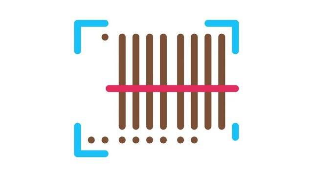 Barcode Postal Transportation Company animated icon on white background