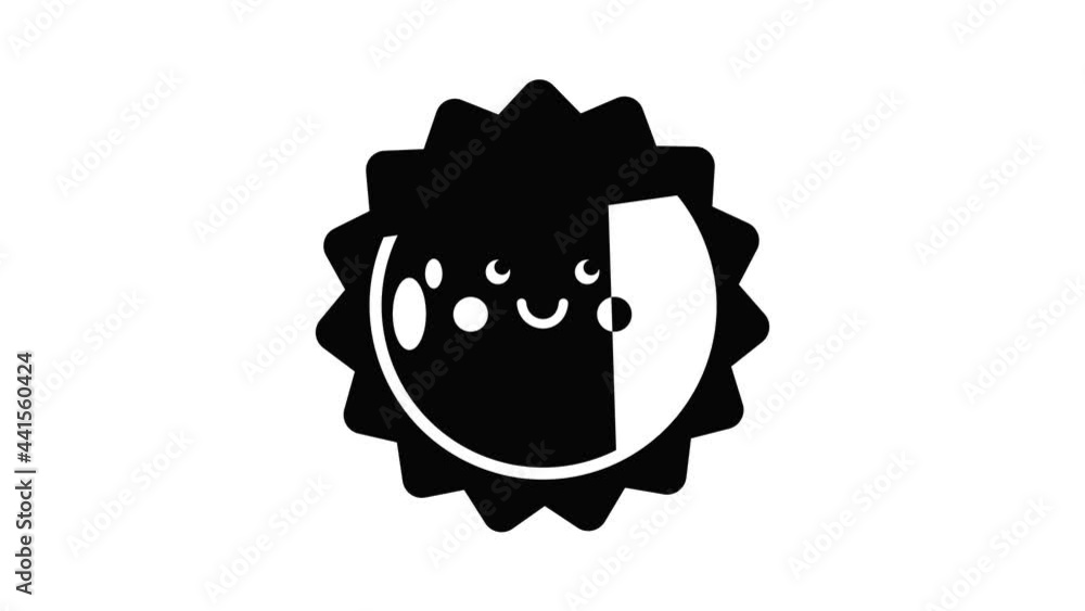 Poster sun icon animation simple best object on white