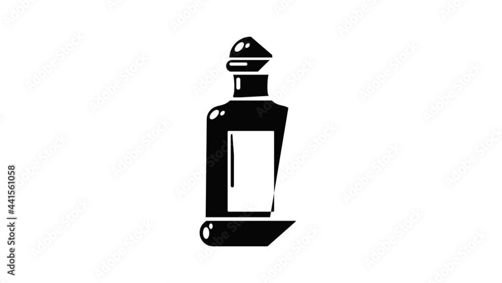 Poster square bottle icon animation simple best object on white