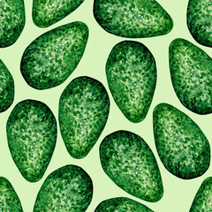 Avocado-Aquarell nahtloses Muster. Avocado-Hintergrund. Lebensmitteltapete © Катерина Тышковская
