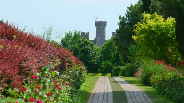 parco giardino Sigurta gardens castle of Valeggio sul Mincio background Verona - Veneto region - Italy landmark