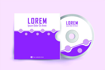 CD cover and Disk design. Luxury, Modern, Elegant, Professional Minimalist Business CD cover design design with disk label design. Elements of Branding Stationery. Vector illustration
