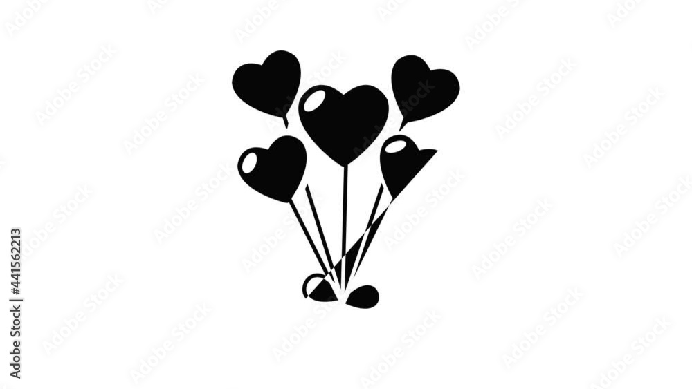 Poster balloon icon animation simple best object on white