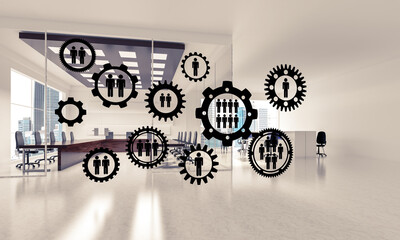 Networking and wireless connection as concept for effective modern business