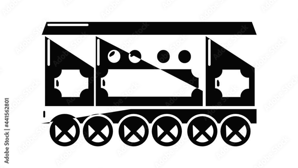Poster compartment carriage icon animation simple best object on white