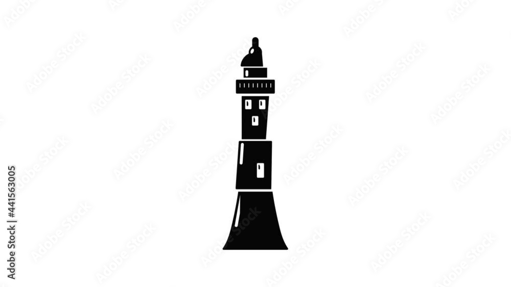 Poster tower icon animation simple best object on white