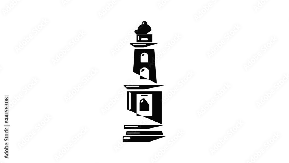 Poster warning light icon animation simple best object on white