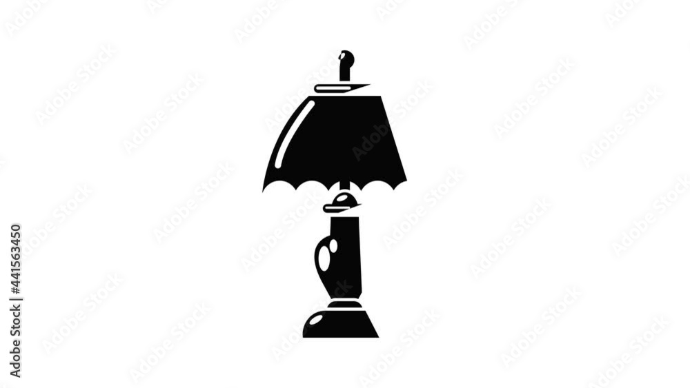 Poster shade lamp icon animation simple best object on white