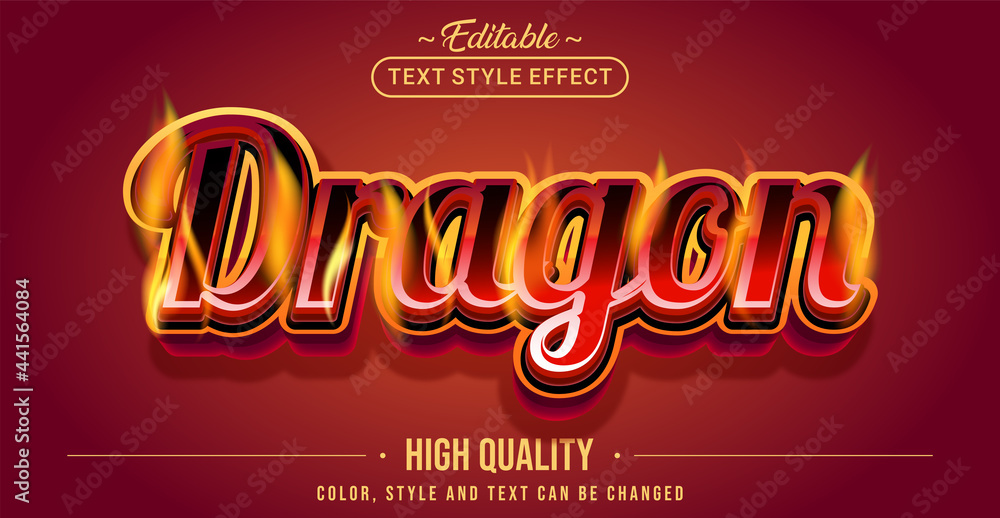 Poster editable text style effect - dragon text style theme.