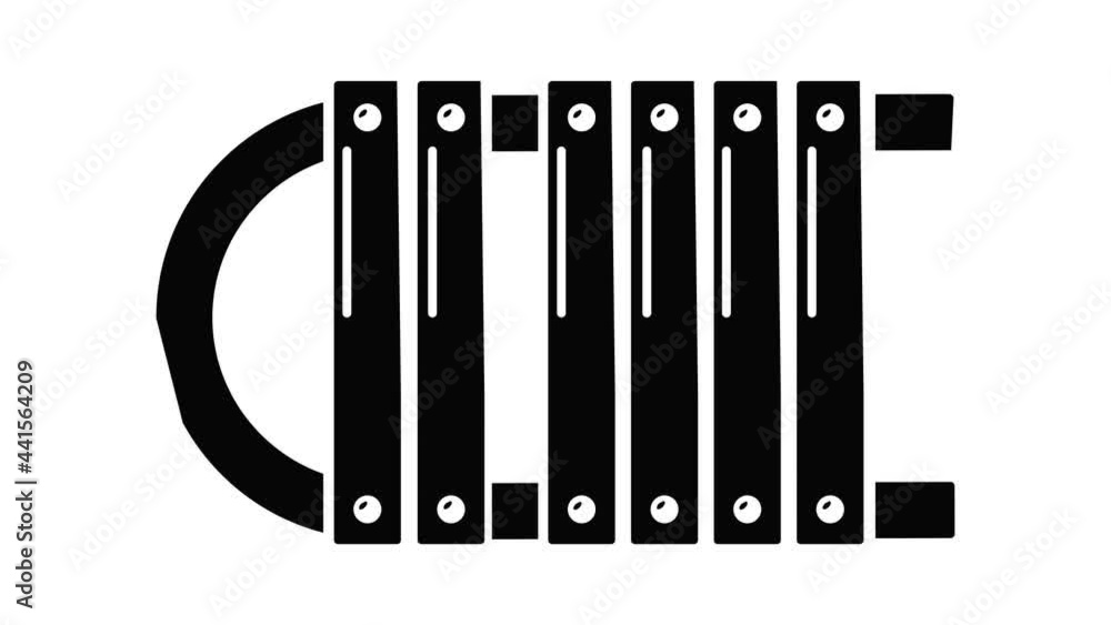 Poster sled icon animation simple best object on white