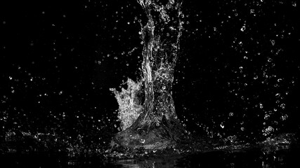 Abstract water splashes isolated on black background