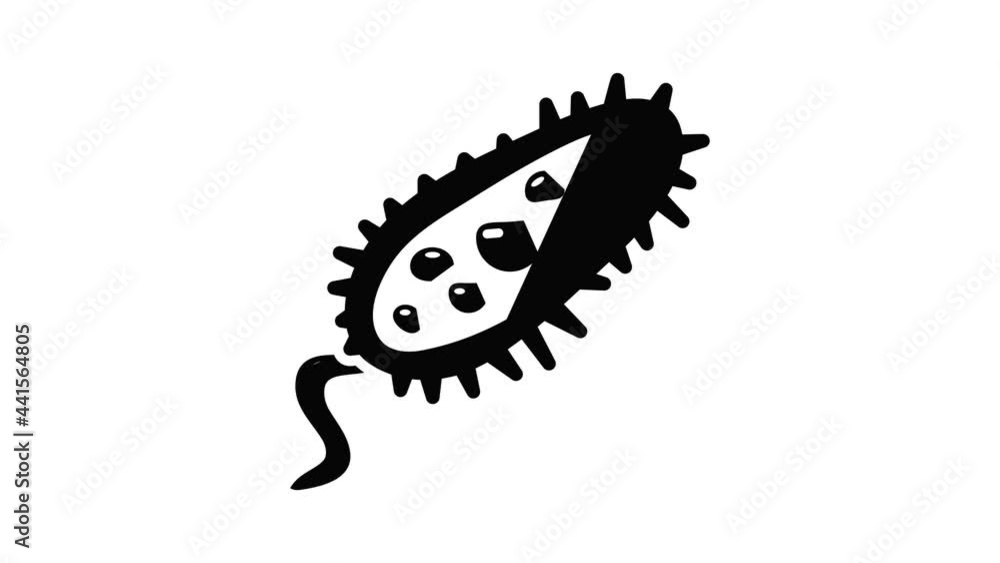Poster microbe icon animation simple best object on white
