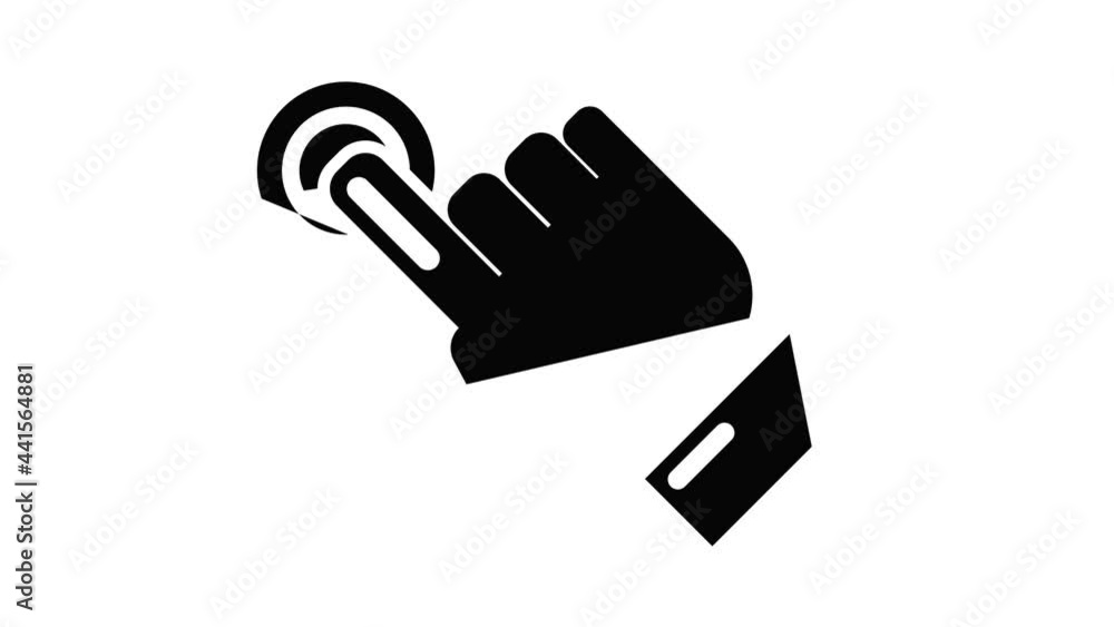 Poster cursor hand click icon animation simple best object on white