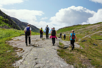 Obraz premium Mountain hike - Mountain range between Velford and Bindal,Helgeland,Nordland county,scandinavia,Europe