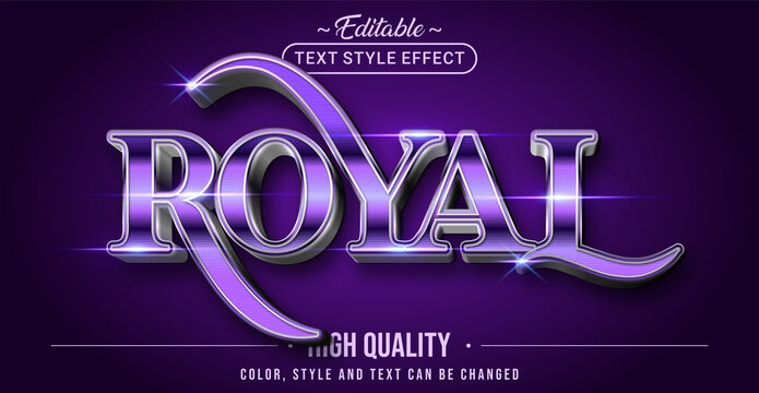 Editable text style effect - Purple Royal Dragon text style theme.