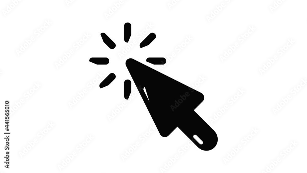 Poster cursor click icon animation simple best object on white