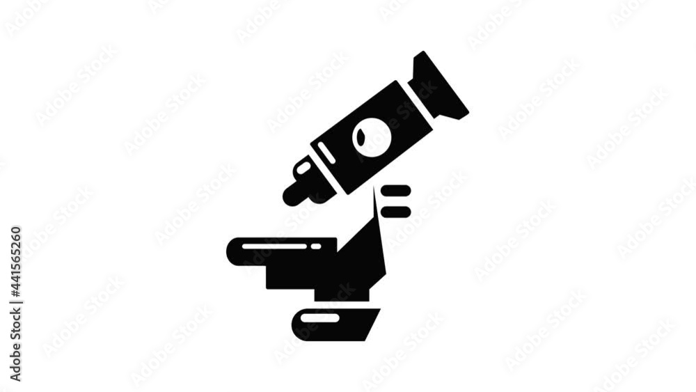 Aufkleber microscope icon animation simple best object on white