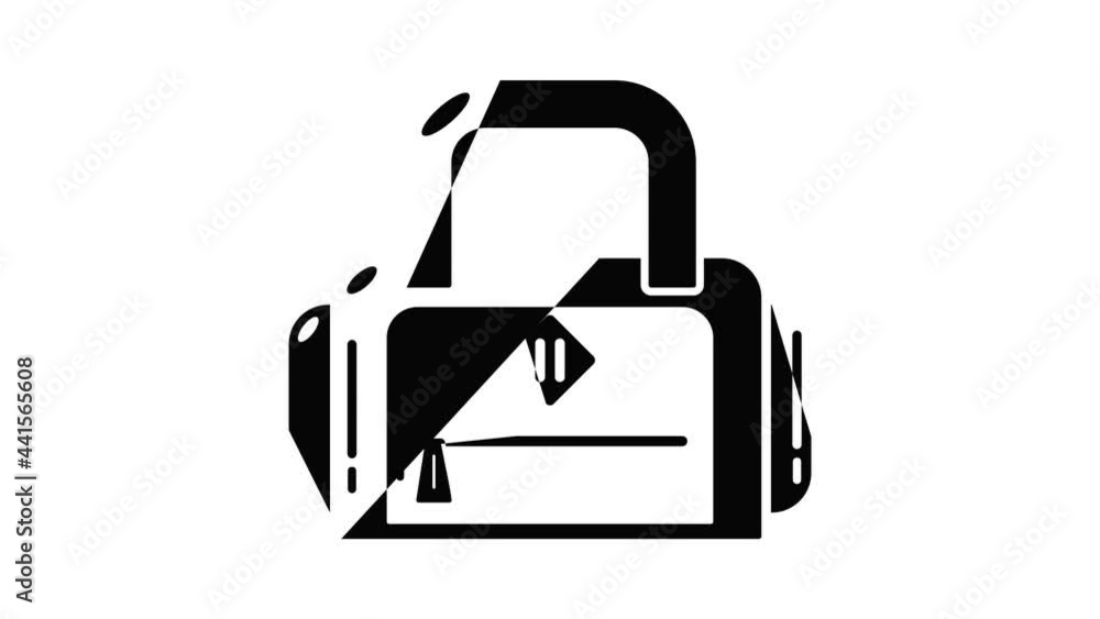 Poster travel bag handle icon animation simple best object on white