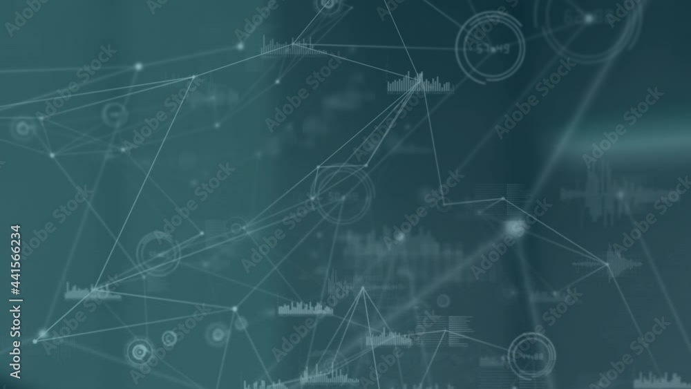 Aufkleber network of connections and data processing against grey background